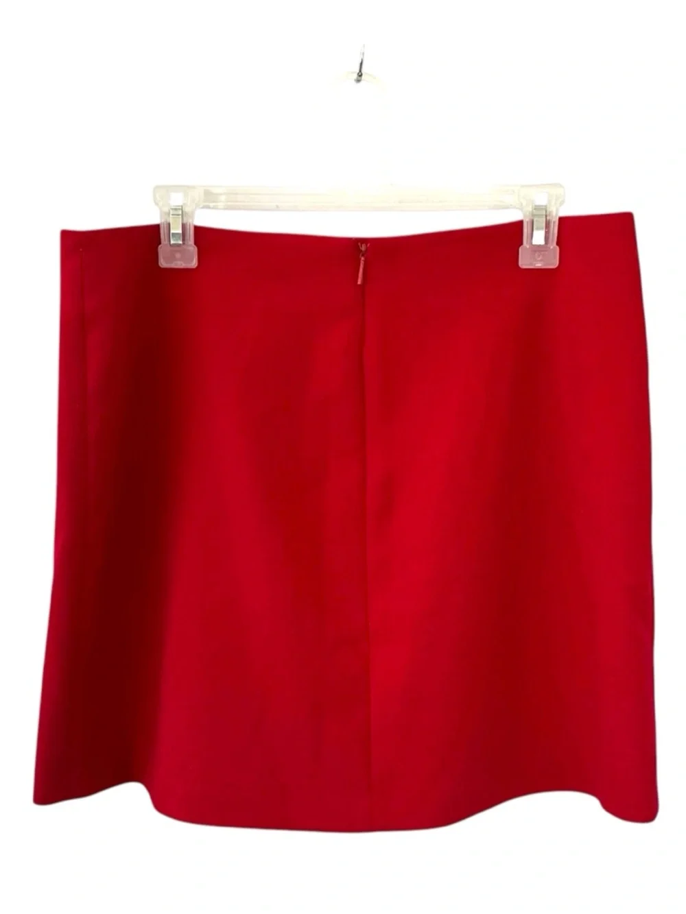 MNG Suit Straight Mini Skirt Classic Buttoned Front Kick Pleat Red Size Size 10 - Picture 11 of 16